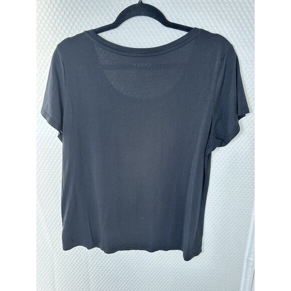 Quince Women's Cotton Modal Scoop Neck Tee Black Basics Size L - Picture 6 of 8